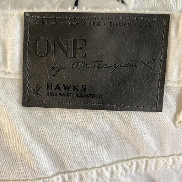 One X One Teaspoon Denim Shorts Chalk Hawk High Wa - Picture 10 of 12